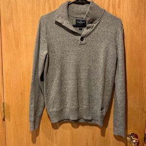 Button collar knit sweater
